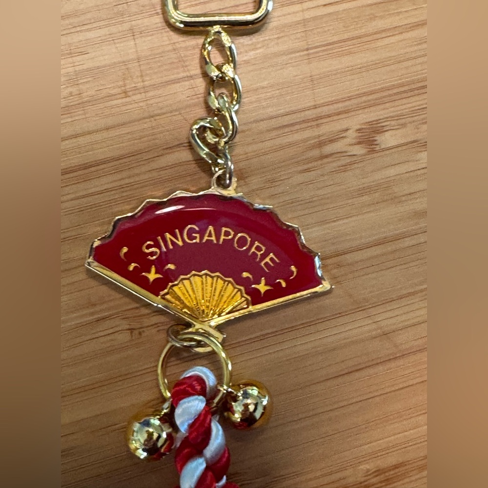 Alpha Gold and Red Key Holder with Tassel